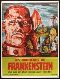 3x774 HORROR OF FRANKENSTEIN French 1p '71 Hammer horror, cool different monster art by Belinsky!