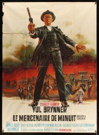 3x782 INVITATION TO A GUNFIGHTER French 1p '64 art of vicious killer Yul Brynner by Jean Mascii!