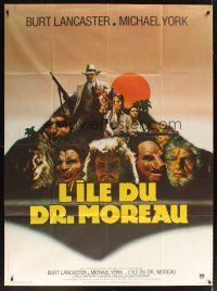3x784 ISLAND OF DR. MOREAU French 1p '77 mad scientist Burt Lancaster, different Landi art!