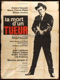 3x800 LA MORT D'UN TUEUR French 1p '64 full-length image of Robert Hossein with tommy gun!