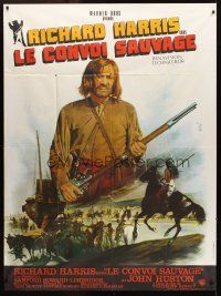 3x831 MAN IN THE WILDERNESS French 1p '71 different art of Richard Harris w/ rifle by Jean Mascii!