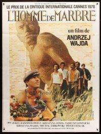 3x833 MAN OF MARBLE French 1p '77 Andrzej Wajda's Czlowiek z marmuru, art by Lynch Guillotin