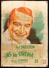 3x905 RED SKELTON French 1p '48 wonderful artwork portrait used for Merton of the Movies!