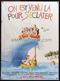 3x865 ON EST VENU LA POUR S'ECLATER French 1p '79 Max Pecas, wacky beach art by Blachon!
