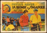 3x565 SAL OF SINGAPORE French 2p '28 different art of Phyllis Haver, Alan Hale & Fred Kohler!