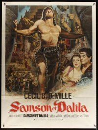 3x916 SAMSON & DELILAH French 1p R70s best different art of Victor Mature & Hedy Lamarr, DeMille!