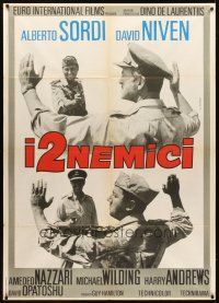 3x401 BEST OF ENEMIES Italian 1p '61 different image of WWII soldiers David Niven & Alberto Sordi!