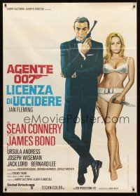 3x424 DR. NO Italian 1p R70s art of Sean Connery as James Bond & sexy Ursula Andress in bikini!