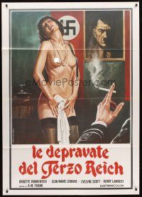 3x426 EAST OF BERLIN Italian 1p '78 Jess Franco, art of depraved girl stripping for Nazi officer!