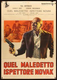 3x439 FILE OF THE GOLDEN GOOSE Italian 1p '69 cool different art of Yul Brynner pointing gun!