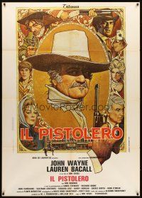 3x522 SHOOTIST Italian 1p '76 Richard Amsel artwork of cowboy John Wayne, directed by Don Siegel!