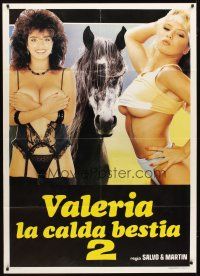 3x548 VALERIA LA CALDA BESTIA 2 Italian 1p '89 outrageous image of half-naked women & horse!