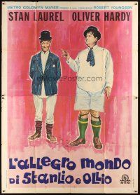3x372 LAUREL & HARDY'S LAUGHING '20s Italian 2p '65 great different art of Stan & Ollie w/o pants!