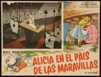 3x223 ALICE IN WONDERLAND Mexican LC '51 Walt Disney Lewis Carroll classic, cool border art!