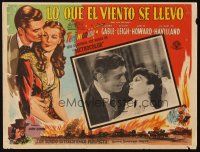 3x277 GONE WITH THE WIND Mexican LC R60s close up & border art of Clark Gable & Vivien Leigh!
