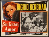 3x280 GREATEST LOVE Mexican LC '51 c/u of Ingrid Bergman comforting young boy, Roberto Rossellini