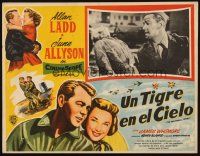3x298 McCONNELL STORY Mexican LC '55 great close up of Alan Ladd beating up bad guy!