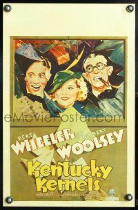3x070 KENTUCKY KERNELS WC '34 art of Bert Wheeler & Robert Woolsey with pretty Mary Carlisle!