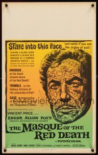 3x087 MASQUE OF THE RED DEATH Benton WC '64 cool horror montage art of Vincent Price!