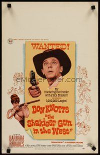 3x123 SHAKIEST GUN IN THE WEST WC '68 great image of cowboy Don Knotts on wanted poster!