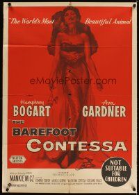 3y361 BAREFOOT CONTESSA Aust 1sh '54 Humphrey Bogart & artwork of sexy full-length Ava Gardner!