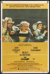 3y370 CHAMP Aust 1sh '79 great image of Jon Voight boxing with Ricky Schroder, Faye Dunaway!