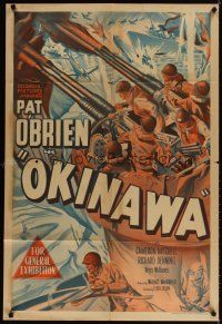 3y400 OKINAWA Aust 1sh '52 Pat O'Brien in World War II Japan, cool military battle art!