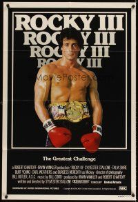 3y402 ROCKY III Aust 1sh '82 great image of boxer & director Sylvester Stallone w/gloves & belt!