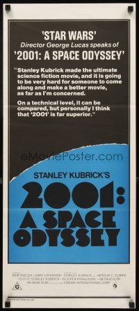 3y418 2001: A SPACE ODYSSEY Aust daybill R78 George Lucas says it's better than Star Wars!