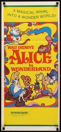3y435 ALICE IN WONDERLAND Aust daybill R74 Walt Disney Lewis Carroll classic!