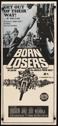 3y486 BORN LOSERS Aust daybill '67 Tom Laughlin directs and stars as Billy Jack!