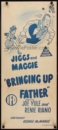 3y491 BRINGING UP FATHER Aust daybill '46 cartoon art by George McManus!