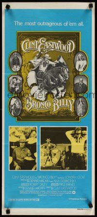 3y493 BRONCO BILLY Blue style Aust daybill '80 Clint Eastwood, Huyssen & Gerard Huerta art!