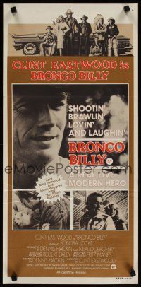 3y492 BRONCO BILLY Aust daybill '80 Clint Eastwood directs & stars, different photographic images!