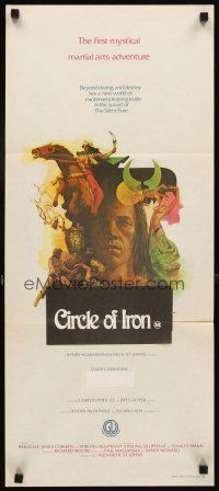 3y522 CIRCLE OF IRON Aust daybill '78 David Carradine, story by Bruce Lee, art by Maughan!