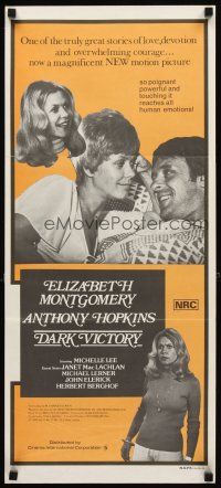 3y546 DARK VICTORY Aust daybill '76 Anthony Hopkins & Elizabeth Montgomery!