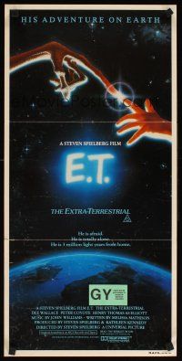 3y570 E.T. THE EXTRA TERRESTRIAL Aust daybill '82 Steven Spielberg, great John Alvin artwork!