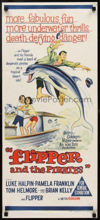 3y606 FLIPPER'S NEW ADVENTURE Aust daybill '64 Flipper the fearless is more fin-tastic than ever!
