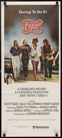 3y614 FOXES Aust daybill '80 Jodie Foster, Cherie Currie, Marilyn Kagen + super young Scott Baio!