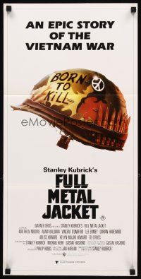 3y619 FULL METAL JACKET Aust daybill '87 Stanley Kubrick Vietnam War movie, Castle art!