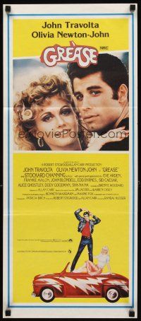 3y653 GREASE Aust daybill '78 art of John Travolta & Olivia Newton-John in classic musical!