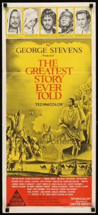 3y656 GREATEST STORY EVER TOLD Aust daybill '65 George Stevens, Max von Sydow as Jesus!