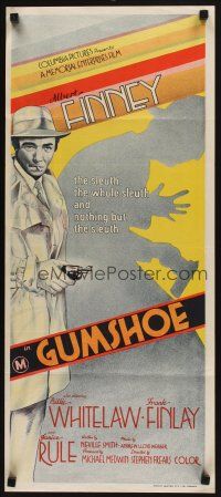 3y659 GUMSHOE Aust daybill '72 Stephen Frears directed, cool film noir artwork of Albert Finney!