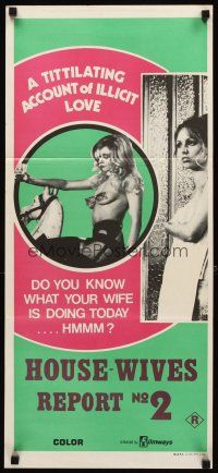 3y680 MOST GIRLS WILL Aust daybill '74 tittilating account of illicit love, House-Wives Report No. 2