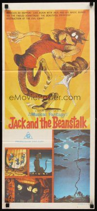 3y691 JACK & THE BEANSTALK Aust daybill '74 cool cartoon art of classic fairy tale!