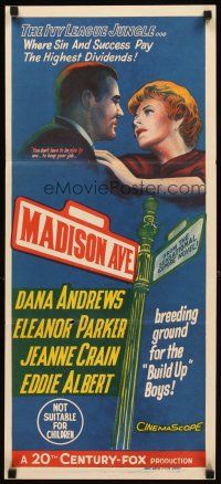 3y751 MADISON AVENUE Aust daybill '61 Dana Andrews wants Eleanor Parker to be nice to him!