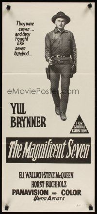 3y754 MAGNIFICENT SEVEN Aust daybill R70s Yul Brynner, Steve McQueen, Sturges' 7 Samurai western!