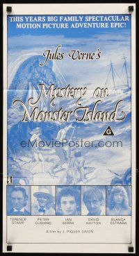 3y794 MYSTERY ON MONSTER ISLAND Aust daybill '81 Terence Stamp, Peter Cushing!