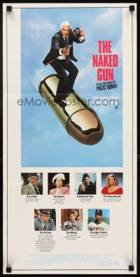 3y795 NAKED GUN Aust daybill '88 Leslie Nielsen in Police Squad screwball crime classic!