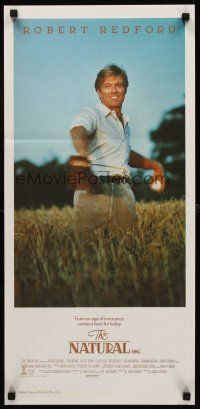 3y799 NATURAL Aust daybill '84 best image of Robert Redford throwing baseball in field!